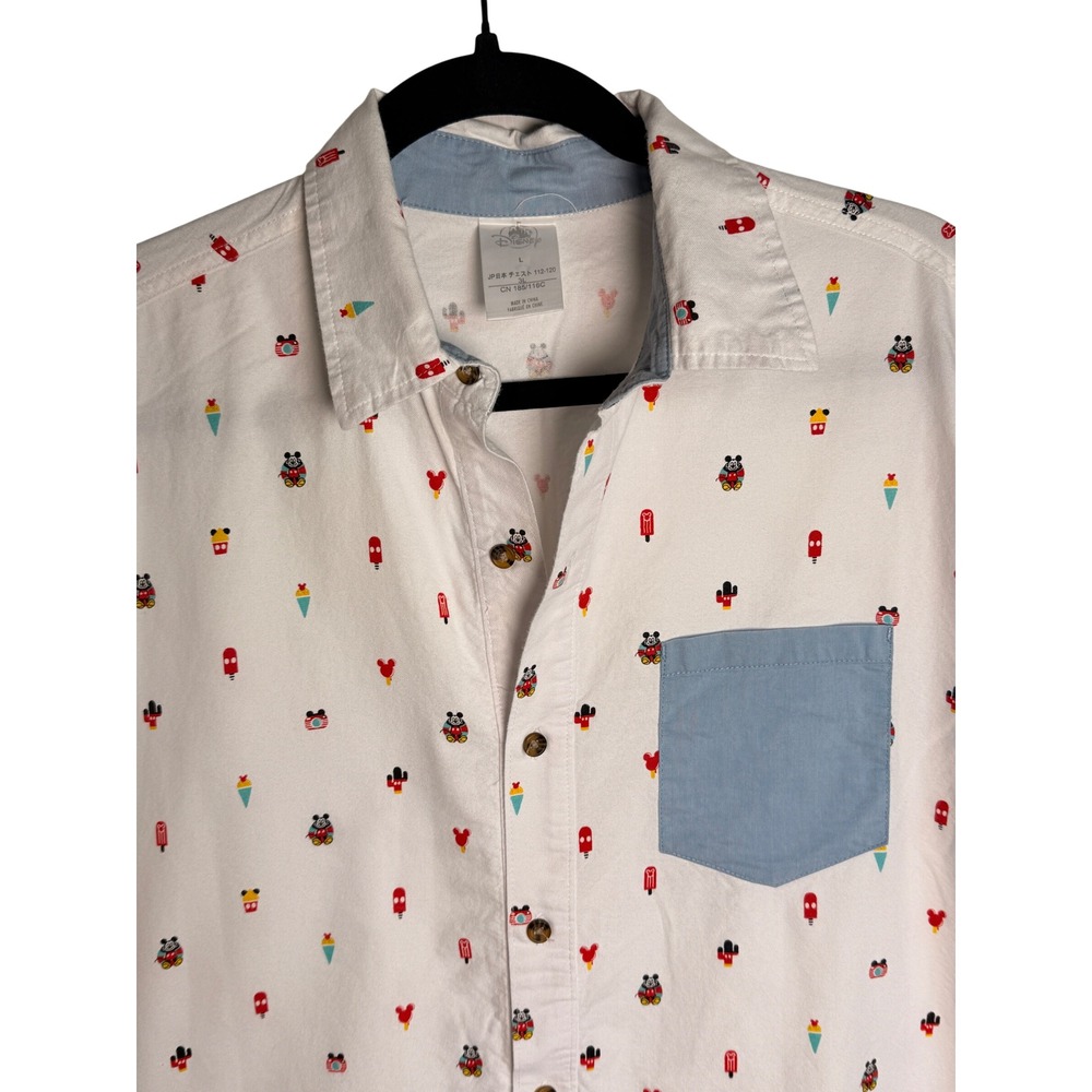 Disneycore Vacation Dadcore Mickey Mouse Ice Cream Button Up Shirt M Resort - Picture 2 of 12